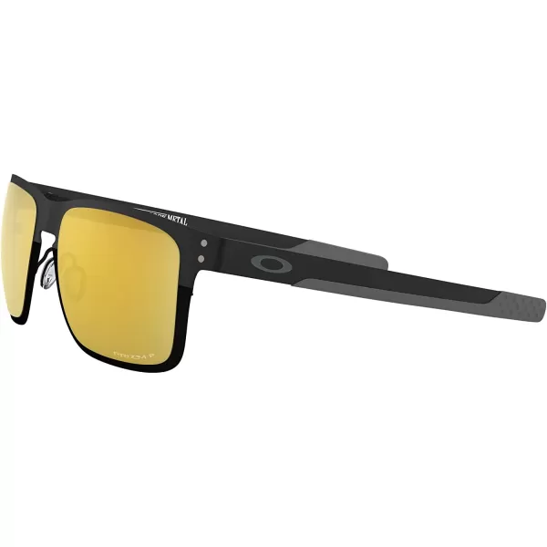 imageOakley Mens Oo4123 Holbrook Metal Square SunglassesPolished BlackPrizm 24k Polarized
