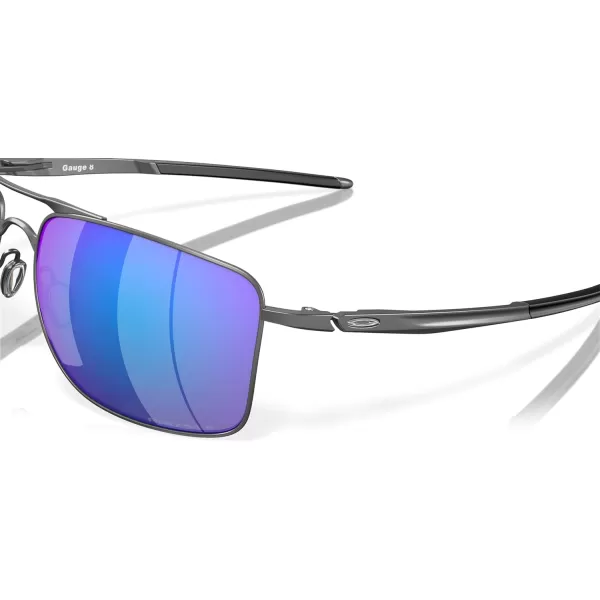 imageOakley Mens Oo4124 Gauge 8 Rectangular SunglassesMatte GunmetalPrizm Sapphire Iridium Polarized