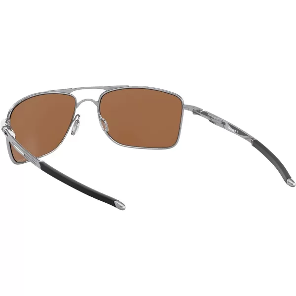 imageOakley Mens Oo4124 Gauge 8 Rectangular SunglassesPolished ChromePrizm Tungsten Polarized