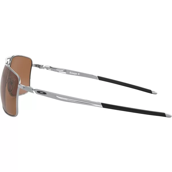 imageOakley Mens Oo4124 Gauge 8 Rectangular SunglassesPolished ChromePrizm Tungsten Polarized