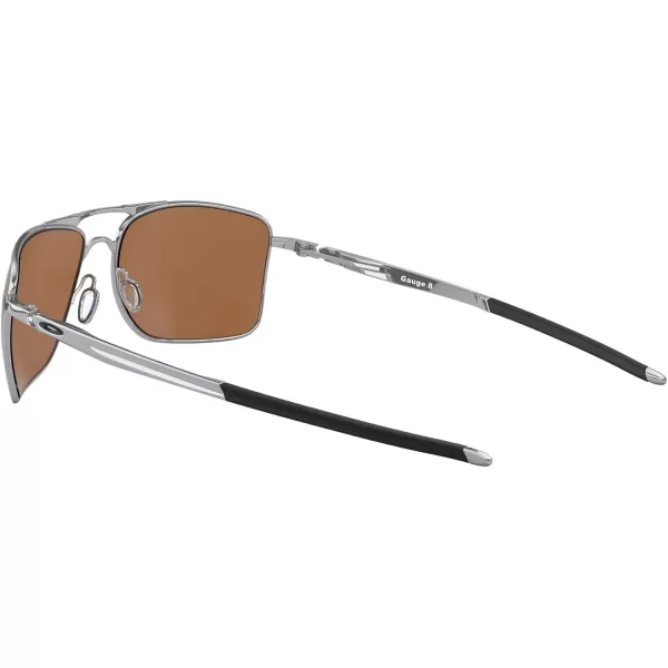 imageOakley Mens Oo4124 Gauge 8 Rectangular SunglassesPolished ChromePrizm Tungsten Polarized