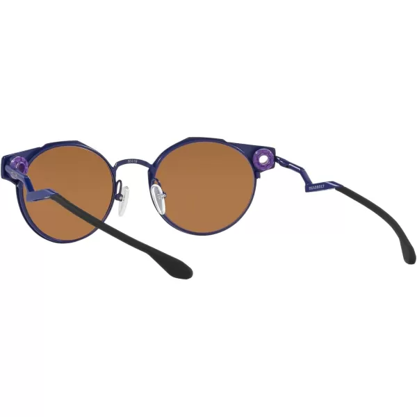 imageOakley Mens Oo6046 Deadbolt Titanium Round SunglassesFabio Quartararo Matte NavyPrizm Violet