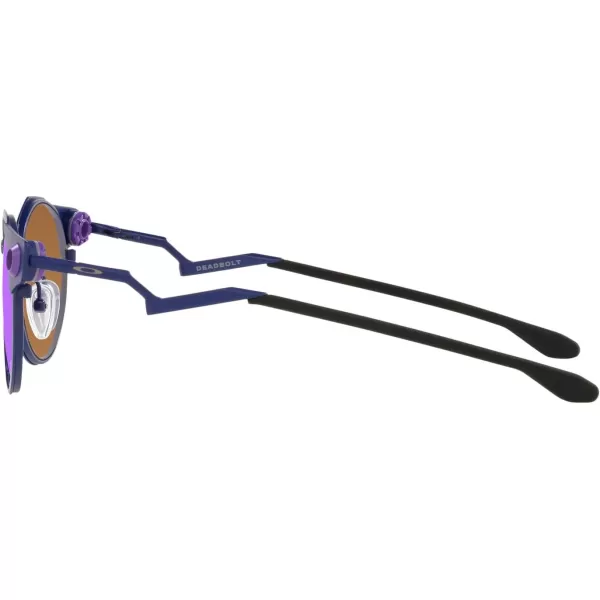 imageOakley Mens Oo6046 Deadbolt Titanium Round SunglassesFabio Quartararo Matte NavyPrizm Violet