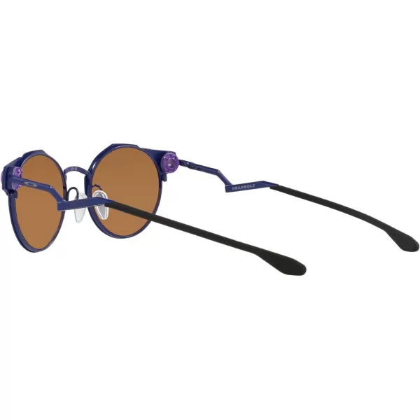 imageOakley Mens Oo6046 Deadbolt Titanium Round SunglassesFabio Quartararo Matte NavyPrizm Violet