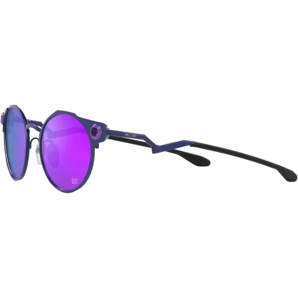 imageOakley Mens Oo6046 Deadbolt Titanium Round SunglassesFabio Quartararo Matte NavyPrizm Violet