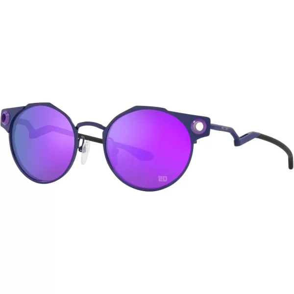 imageOakley Mens Oo6046 Deadbolt Titanium Round SunglassesFabio Quartararo Matte NavyPrizm Violet
