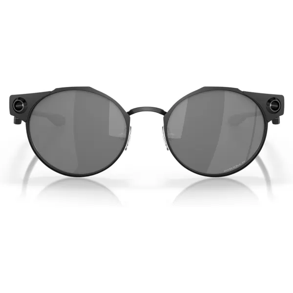 imageOakley Mens Oo6046 Deadbolt Titanium Round SunglassesSatin BlackPrizm Black Polarized