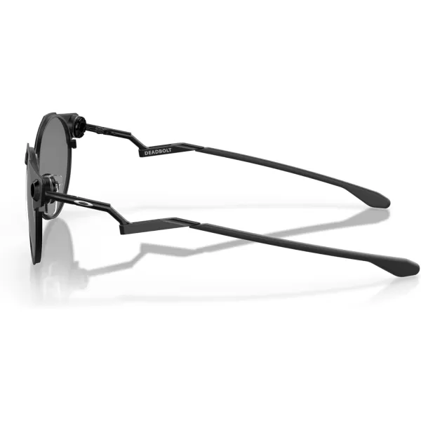 imageOakley Mens Oo6046 Deadbolt Titanium Round SunglassesSatin BlackPrizm Black Polarized