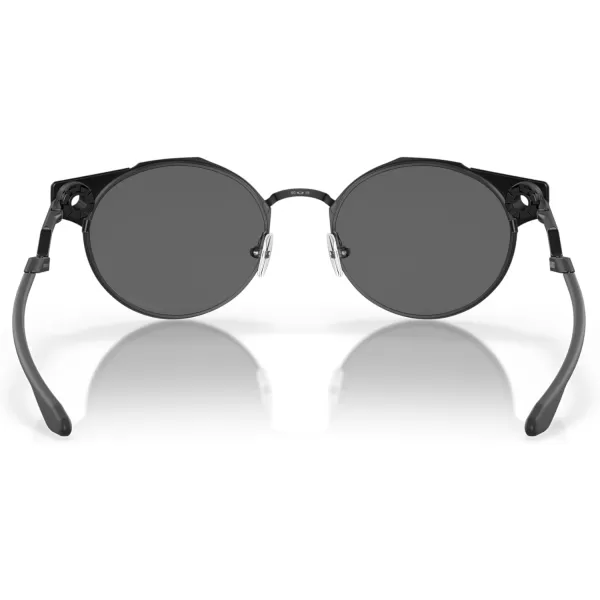 imageOakley Mens Oo6046 Deadbolt Titanium Round SunglassesSatin BlackPrizm Black Polarized