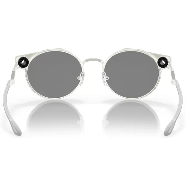 imageOakley Mens Oo6046 Deadbolt Titanium Round SunglassesSatin ChromePrizm Black