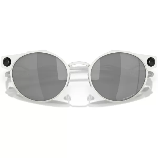 imageOakley Mens Oo6046 Deadbolt Titanium Round SunglassesSatin ChromePrizm Black
