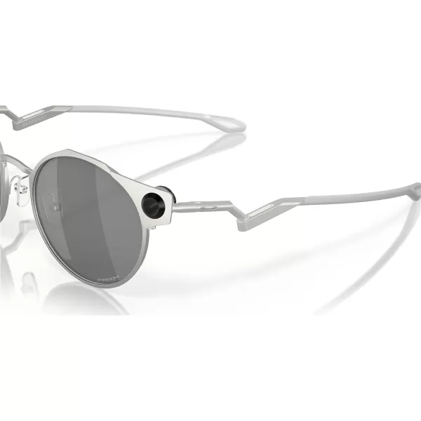 imageOakley Mens Oo6046 Deadbolt Titanium Round SunglassesSatin ChromePrizm Black