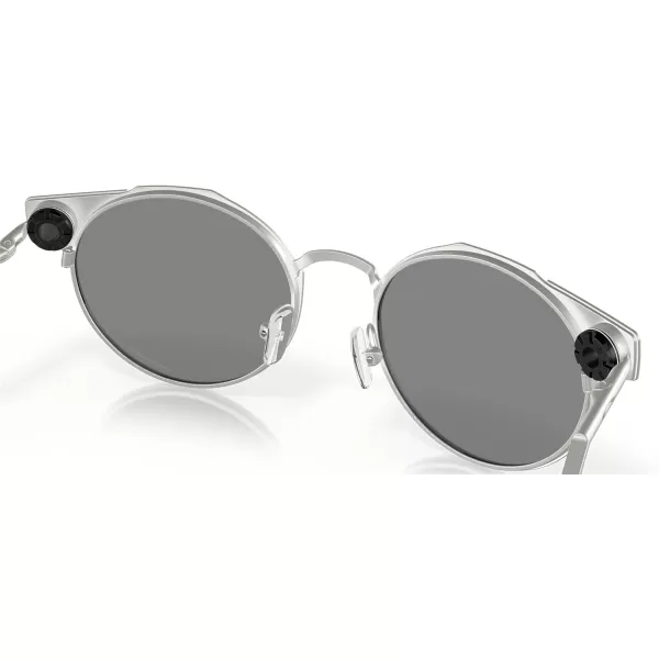 imageOakley Mens Oo6046 Deadbolt Titanium Round SunglassesSatin ChromePrizm Black
