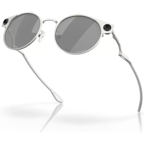 imageOakley Mens Oo6046 Deadbolt Titanium Round SunglassesSatin ChromePrizm Black
