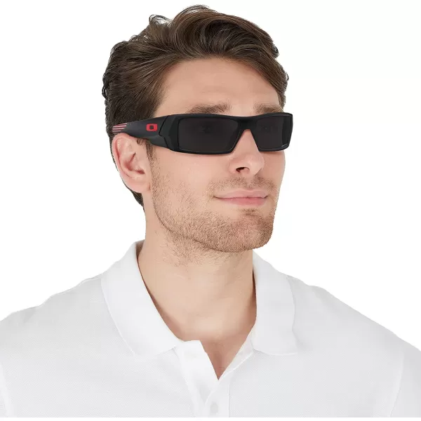 imageOakley Mens Oo9014 Gascan Rectangular SunglassesAmerican Heritage 2020Prizm Black Polarized