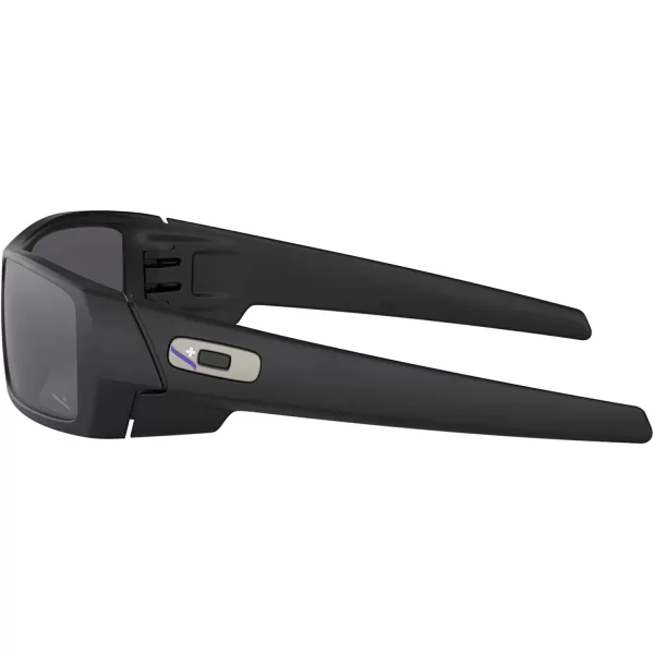 imageOakley Mens Oo9014 Gascan Rectangular SunglassesMatte Black BlueBlack Iridium