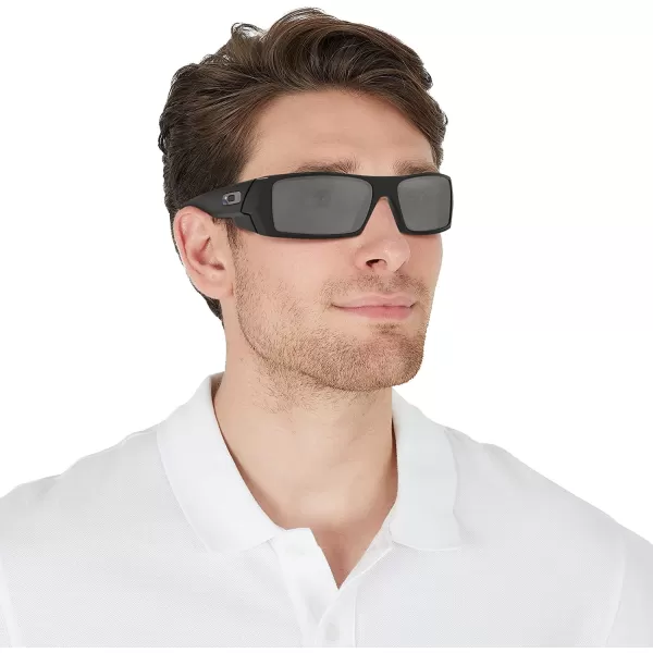 imageOakley Mens Oo9014 Gascan Rectangular SunglassesMatte Black Silver IconPrizm Black