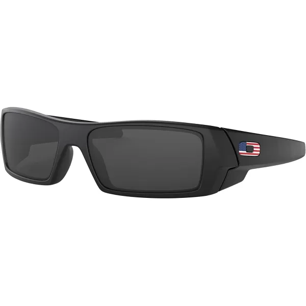 imageOakley Mens Oo9014 Gascan Rectangular SunglassesMatte Black Usa IconGrey