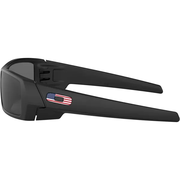 imageOakley Mens Oo9014 Gascan Rectangular SunglassesMatte Black Usa IconGrey