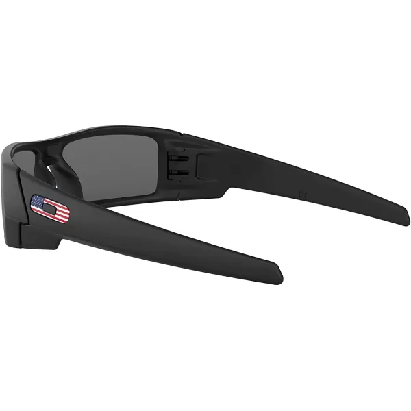 imageOakley Mens Oo9014 Gascan Rectangular SunglassesMatte Black Usa IconGrey
