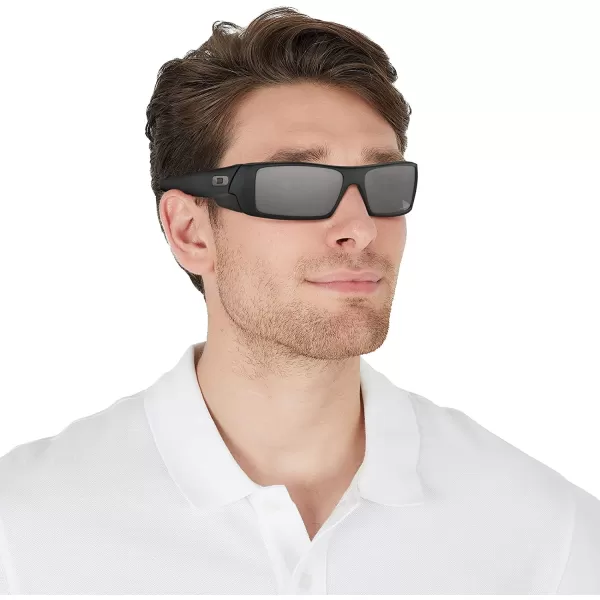 imageOakley Mens Oo9014 Gascan Rectangular SunglassesMatte BlackBlack Iridium Polarized