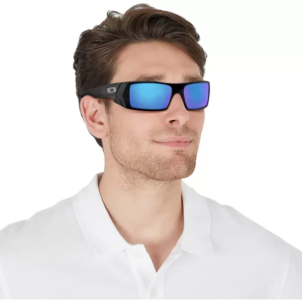 imageOakley Mens Oo9014 Gascan Rectangular SunglassesMatte BlackPrizm Black Polarized