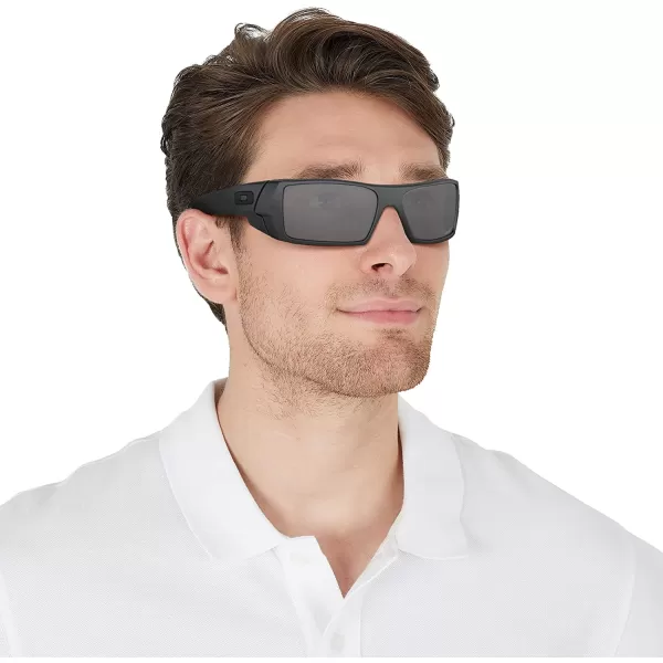imageOakley Mens Oo9014 Gascan Rectangular SunglassesSteelPrizm Black Polarized