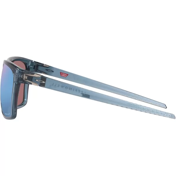 imageOakley Mens Oo9100 Leffingwell Rectangular SunglassesCrystal BlackPrizm Deep Water Polarized
