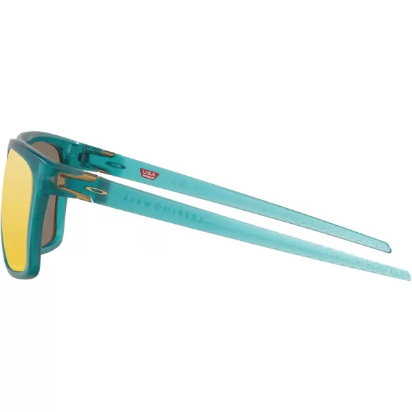 imageOakley Mens Oo9100 Leffingwell Rectangular SunglassesMatte Artic SurfPrizm 24k Polarized