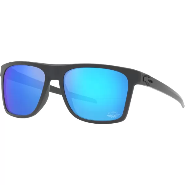 imageOakley Mens Oo9100 Leffingwell Rectangular SunglassesMatte Dark GreyPrizm Sapphire