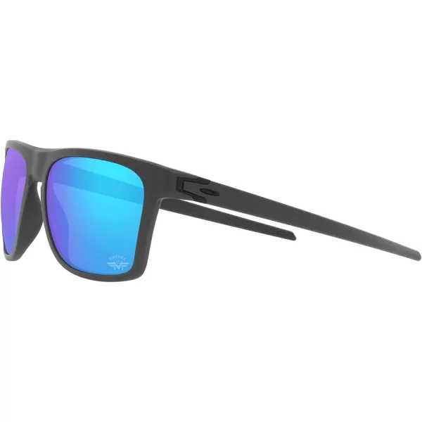 imageOakley Mens Oo9100 Leffingwell Rectangular SunglassesMatte Dark GreyPrizm Sapphire