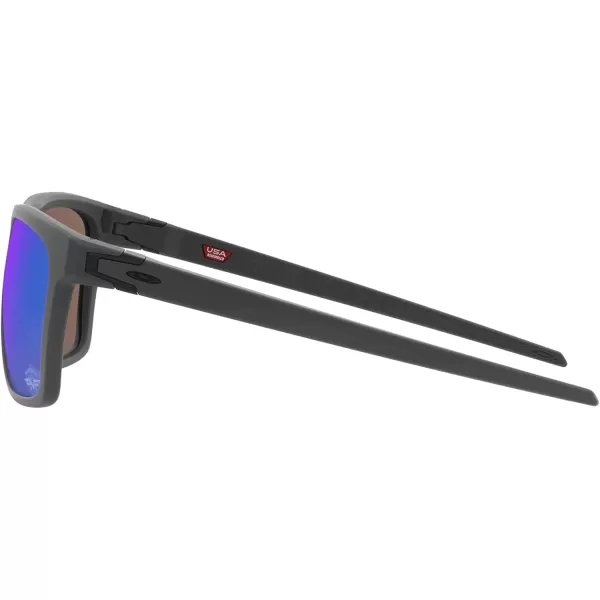 imageOakley Mens Oo9100 Leffingwell Rectangular SunglassesMatte Dark GreyPrizm Sapphire