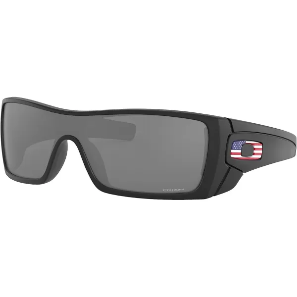 imageOakley Mens Oo9101 Batwolf Rectangular SunglassesMatte BlackUs Flag IconPrizm Black