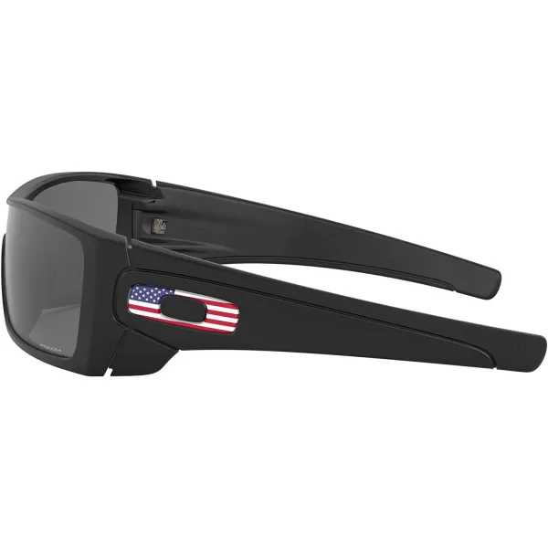 imageOakley Mens Oo9101 Batwolf Rectangular SunglassesMatte BlackUs Flag IconPrizm Black