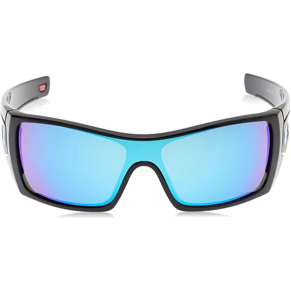 imageOakley Mens Oo9101 Batwolf Rectangular SunglassesPolished BlackPrizm Sapphire