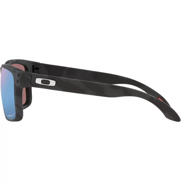 imageOakley Mens Oo9102 Holbrook Polarized Square SunglassesMatte Black CamoPrizm Deep Water Polarized