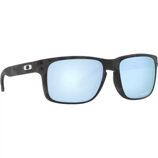 imageOakley Mens Oo9102 Holbrook Polarized Square SunglassesMatte Black CamoPrizm Deep Water Polarized