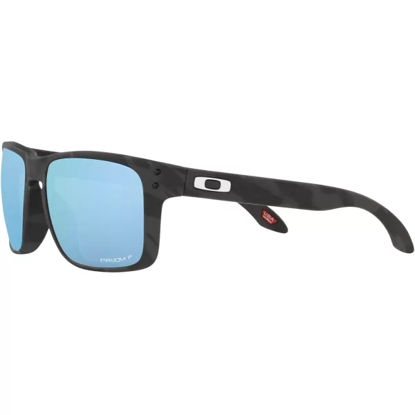 imageOakley Mens Oo9102 Holbrook Polarized Square SunglassesMatte Black CamoPrizm Deep Water Polarized