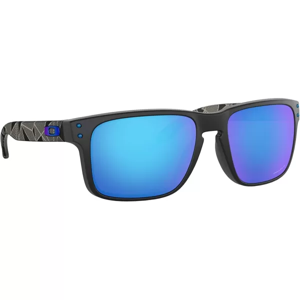 imageOakley Mens Oo9102 Holbrook Polarized Square SunglassesMatte Black PrintPrizm Sapphire Iridium Polarized