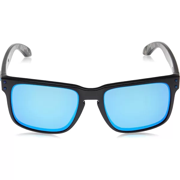 imageOakley Mens Oo9102 Holbrook Polarized Square SunglassesMatte Black PrintPrizm Sapphire Iridium Polarized