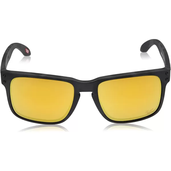 imageOakley Mens Oo9102 Holbrook Polarized Square SunglassesMatte Black TortoisePrizm 24k Polarized