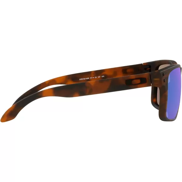 imageOakley Mens Oo9102 Holbrook Polarized Square SunglassesMatte Brown Tortoise W Prizm Sapphire Polarized