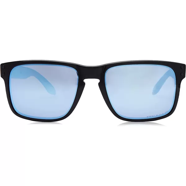 imageOakley Mens Oo9102 Holbrook Polarized Square SunglassesPolished BlackPrizm Deep Water Polarized