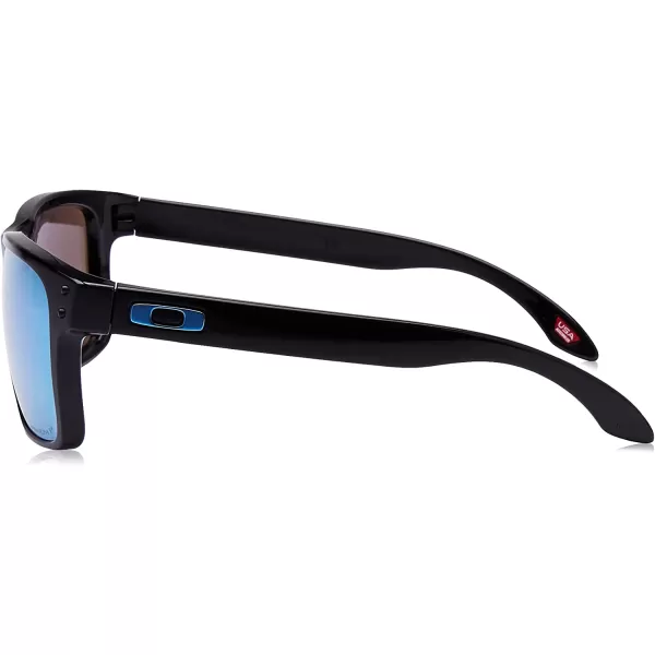 imageOakley Mens Oo9102 Holbrook Polarized Square SunglassesPolished BlackPrizm Deep Water Polarized