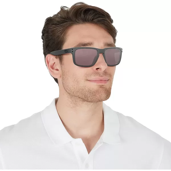 imageOakley Mens Oo9102 Holbrook Polarized Square SunglassesSteelPrizm Daily Polarized