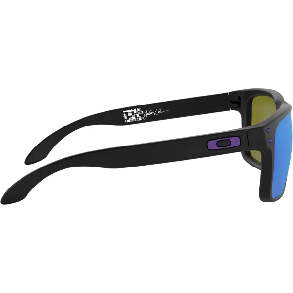 imageOakley Mens Oo9102 Holbrook Square SunglassesJulian Wilson Matte BlackViolet Iridium