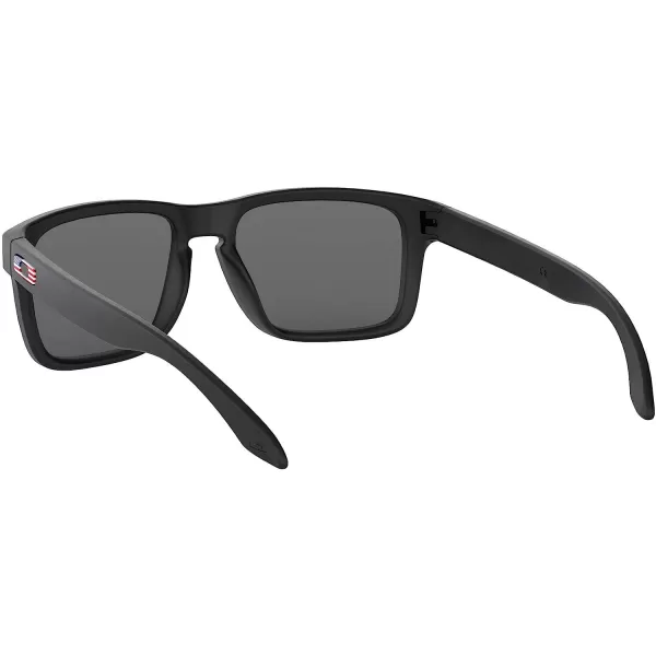 imageOakley Mens Oo9102 Holbrook Square SunglassesMatte Black Flag IconGrey