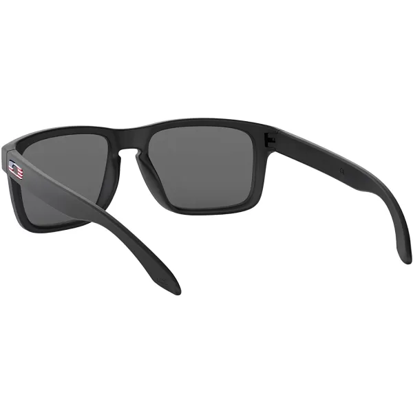 imageOakley Mens Oo9102 Holbrook Square SunglassesMatte Black Flag IconGrey