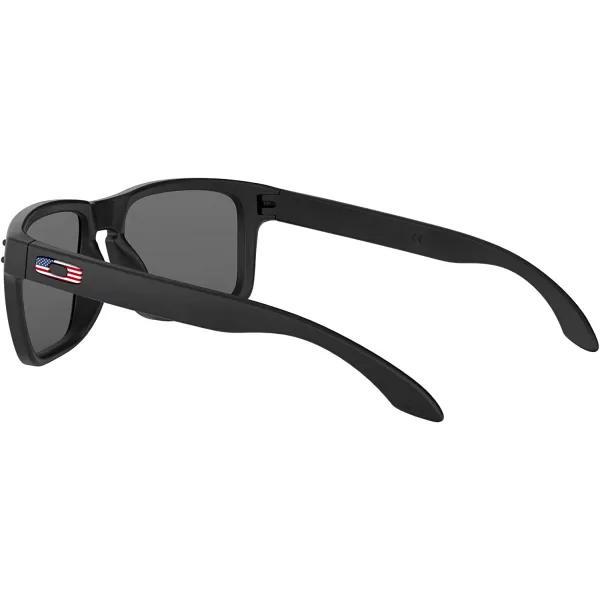 imageOakley Mens Oo9102 Holbrook Square SunglassesMatte Black Flag IconGrey