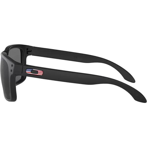 imageOakley Mens Oo9102 Holbrook Square SunglassesMatte Black Flag IconGrey